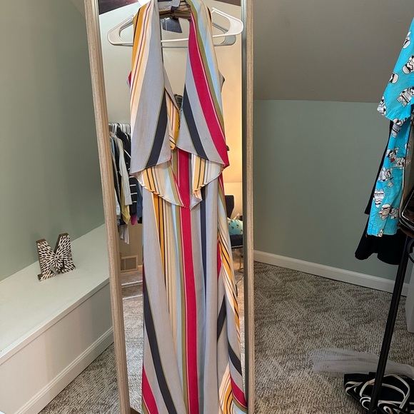 Lulus formal Multicolor Striped Halter Maxi Dress Size Small - Picture 5 of 13
